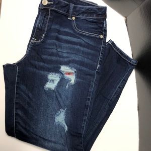 Maurices Buffalo Plaid lined torn jeans